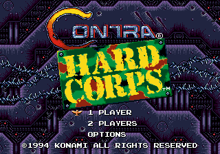 Заставка игры CONTRA - HARD CORPS